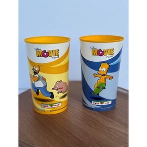 The Simpsons Movie 7-Eleven Slurpee‎ Squishee Cups 2007 Homer Bart Pig